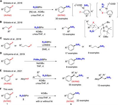 Silylboronate-Mediated Defluorosilylation of Aryl Fluorides with or without Ni-Catalyst